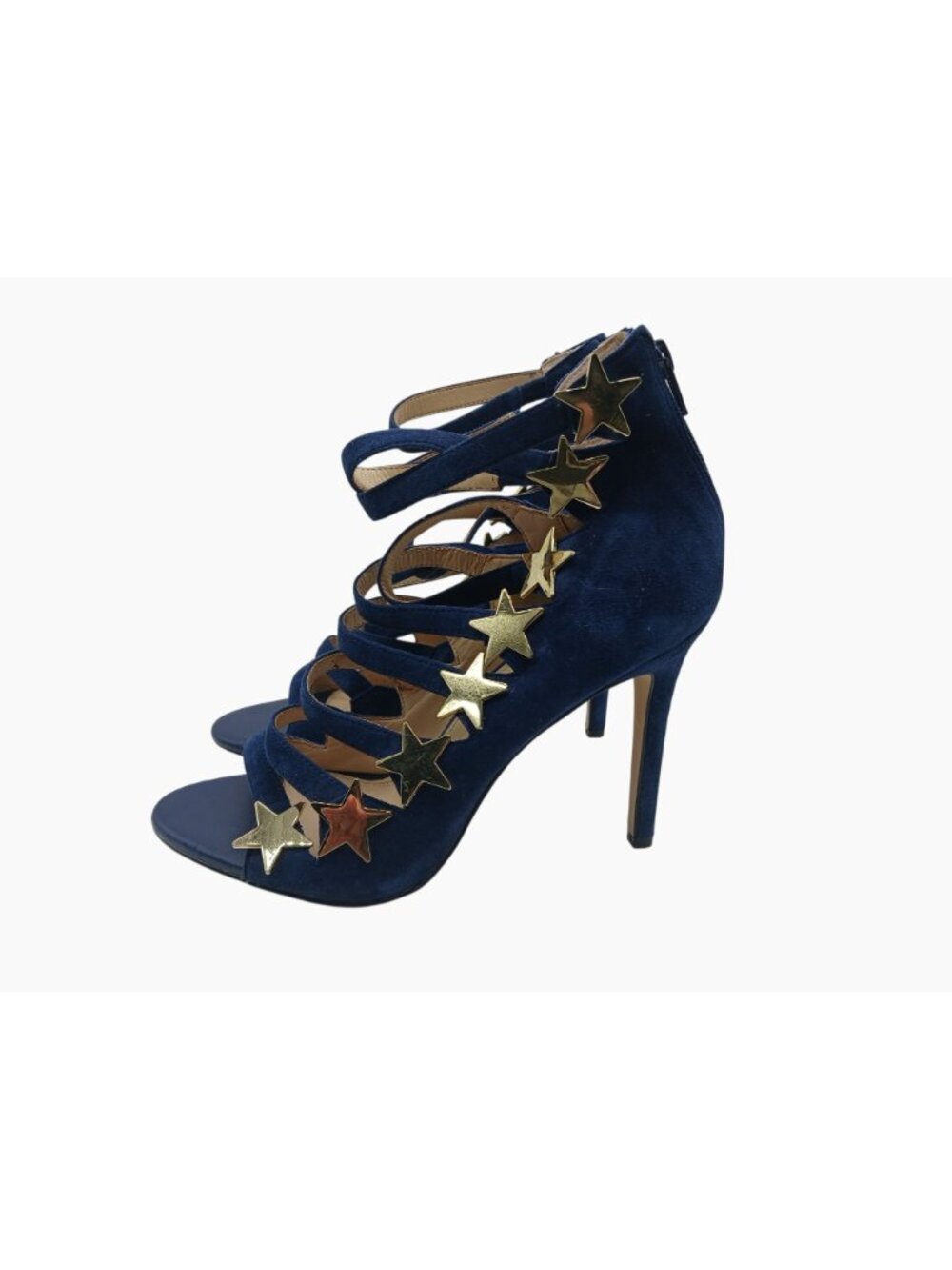 Katy Perry Stella Star Studded Blue Suede Gladiator Stiletto High Heels Size 9 - Picture 5 of 15